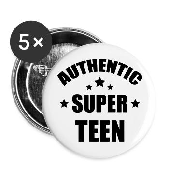 adolescent / enfant / ado / adolescente - Lot de 5 petits badges (25 mm) - blanc - Devant