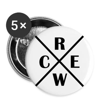 crew_01 - Lot de 5 petits badges (25 mm) - blanc - Devant