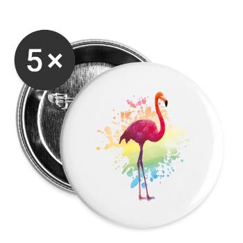 flamingo colors - Buttons klein 25 mm (5er Pack) - Weiß - Vorne