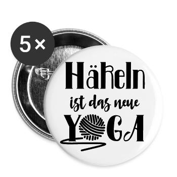 Häkeln Yoga - Buttons klein 25 mm (5er Pack) - Weiß - Vorne
