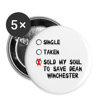 Supernatural - Buttons klein 25 mm (5er Pack) - Weiß - Vorne