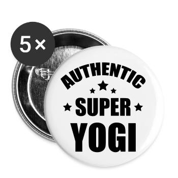 Yoga / Yogi / Buddhismus / Buddhist - Buttons klein 25 mm (5er Pack) - Weiß - Vorne