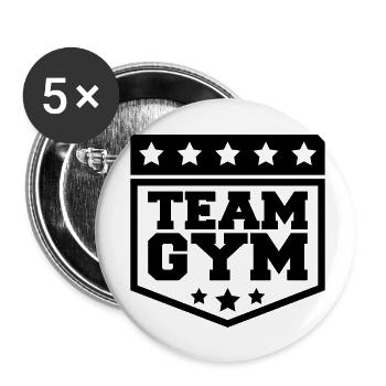 équipe gym manteau d'entraînement gym bête mode co - Lot de 5 petits badges (25 mm) - blanc - Devant