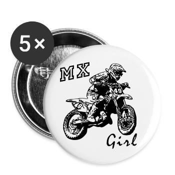 mx girl - Lot de 5 petits badges (25 mm) - blanc - Devant