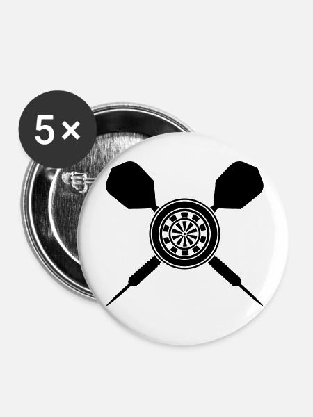 darts design - Buttons klein 25 mm (5er Pack) - Weiß