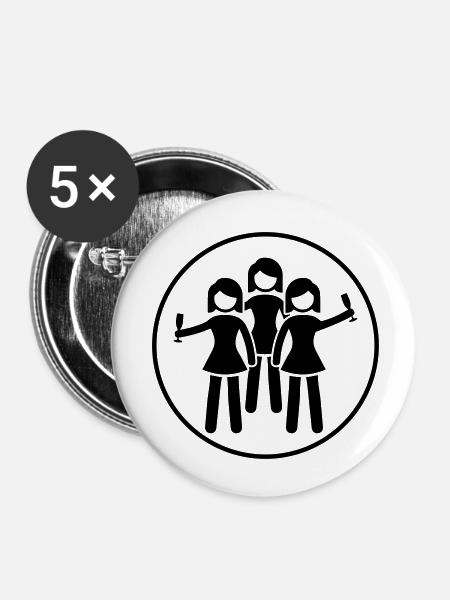 frauen party feier - Buttons klein 25 mm (5er Pack) - Weiß