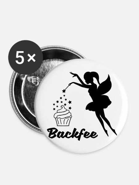 backfee_001 - Buttons klein 25 mm (5er Pack) - Weiß