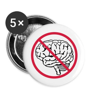 no brain - Buttons small 1''/25 mm (5-pack) - white - Front