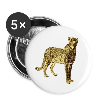Leopard Golden Graffiti Art - Buttons small 1''/25 mm (5-pack) - white - Front