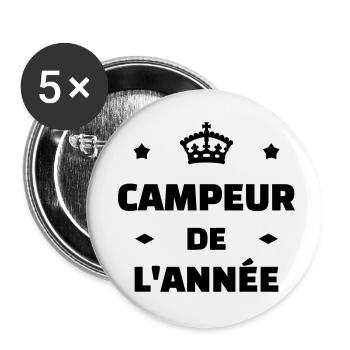 Camping / Camper / Campeur / Camp / Scout - Buttons small 1''/25 mm (5-pack) - white - Front