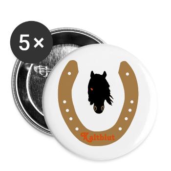 Fer à cheval Frise - Lot de 5 petits badges (25 mm) - blanc - Devant