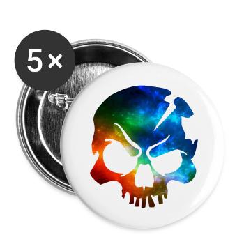 skull colors - Buttons klein 25 mm (5er Pack) - Weiß - Vorne