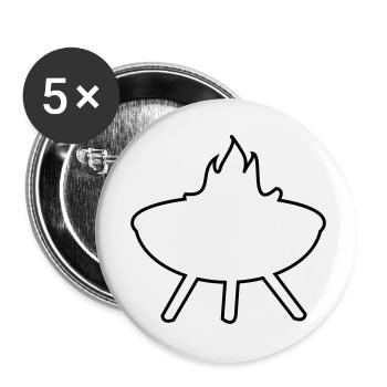 feuerschale bbq grill feuer - Buttons klein 25 mm (5er Pack) - Weiß - Vorne