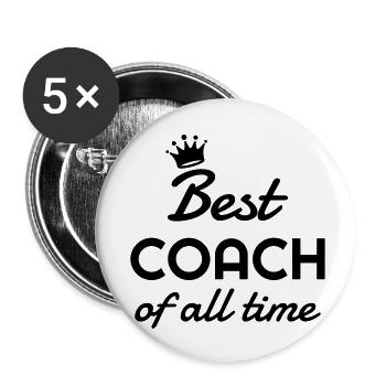 Coach Coaching Trainer Sport Entraineur Team - Buttons small 1''/25 mm (5-pack) - white - Front