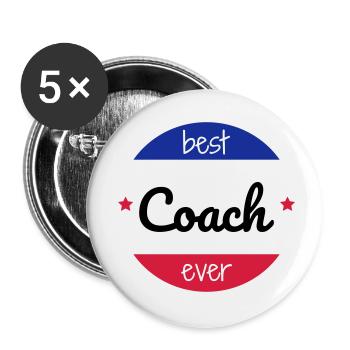 Coach Coaching Trainer Sport Entraineur Team - Buttons small 1''/25 mm (5-pack) - white - Front