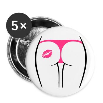 ass_2 - Buttons klein 25 mm (5er Pack) - Weiß - Vorne