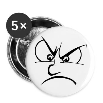 Wut / Zorn / Frust - Buttons klein 25 mm (5er Pack) - Weiß - Vorne