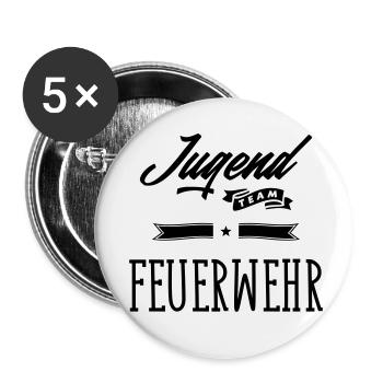 jugend feuerwehr team - Buttons klein 25 mm (5er Pack) - Weiß - Vorne