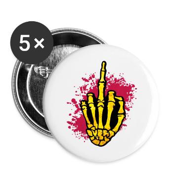 hand middle finger splat - Buttons klein 25 mm (5er Pack) - Weiß - Vorne