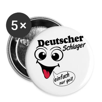 Schlager Party , Schlager Musik , einfach nur geil - Buttons klein 25 mm (5er Pack) - Weiß - Vorne