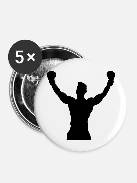 boxning winner design - Buttons klein 25 mm (5er Pack) - Weiß