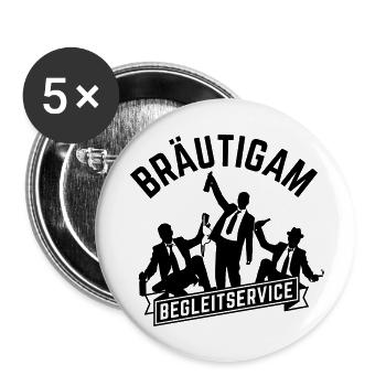 jga begleitservice bräutigam - Buttons klein 25 mm (5er Pack) - Weiß - Vorne