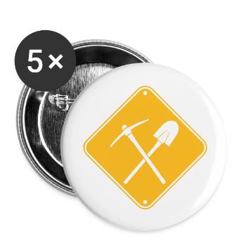 yellow work shield danger caution hazard warning n - Buttons small 1''/25 mm (5-pack) - white - Front