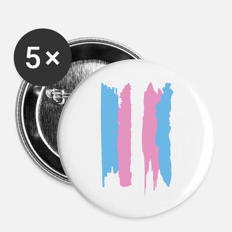 Trans Pride - Buttons small 1''/25 mm (5-pack) - white