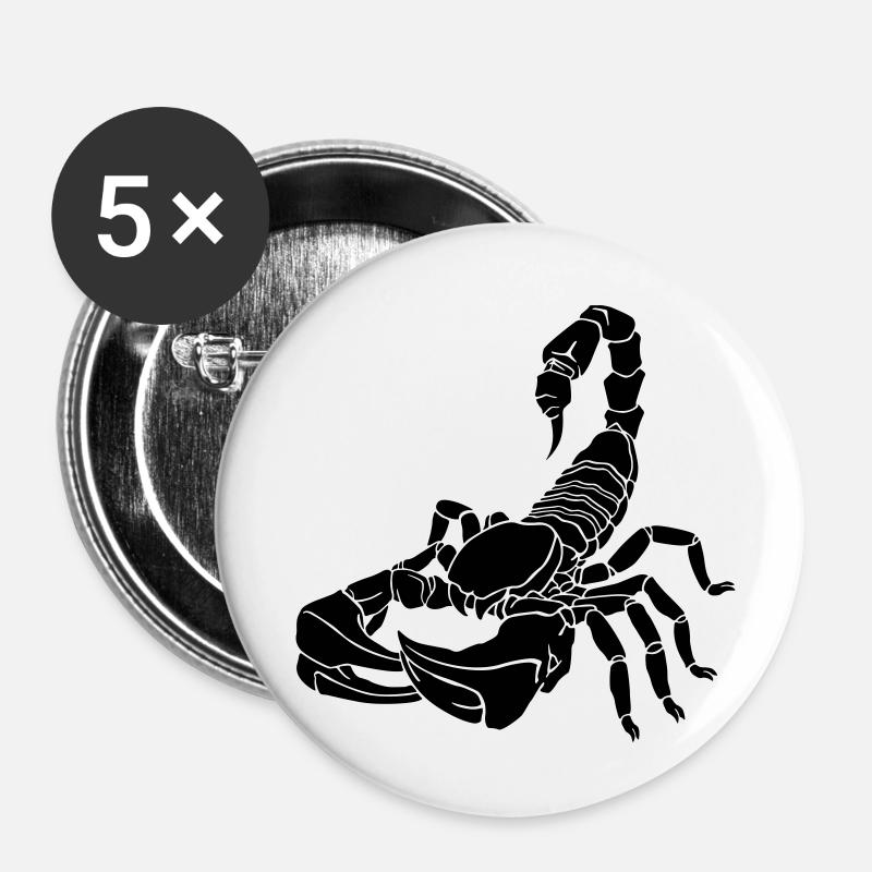 stylized scorpion - Buttons small 1''/25 mm (5-pack) - white