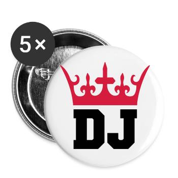 dj_king_002 - Lot de 5 petits badges (25 mm) - blanc - Devant