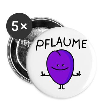 lustige Pflaume - Buttons klein 25 mm (5er Pack) - Weiß - Vorne