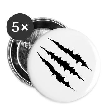 krallen_001 - Buttons klein 25 mm (5er Pack) - Weiß - Vorne