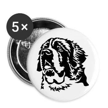 Saint Bernard head - Buttons small 1''/25 mm (5-pack) - white - Front