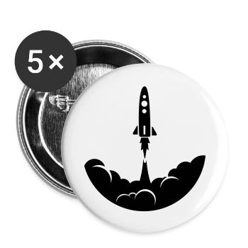 Fusée spatiale - Lot de 5 petits badges (25 mm) - blanc - Devant