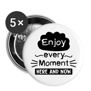 enjoy_every_moment - Lot de 5 petits badges (25 mm) - blanc - Devant