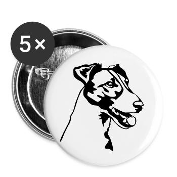Fox terrier head - Buttons small 1''/25 mm (5-pack) - white - Front