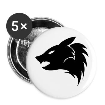 wolf - Buttons klein 25 mm (5er Pack) - Weiß - Vorne