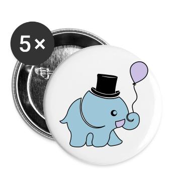 elefant_artist_002 - Lot de 5 petits badges (25 mm) - blanc - Devant