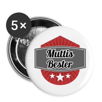 muttis bester - Buttons klein 25 mm (5er Pack) - Weiß - Vorne