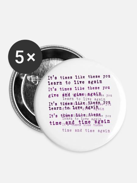 Foo Fighters Lyrik - Buttons klein 25 mm (5er Pack) - Weiß