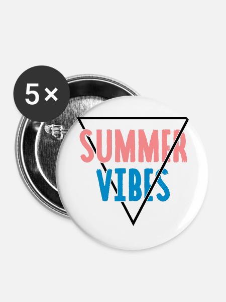 Summer Vibes - Triangle - Buttons klein 25 mm (5er Pack) - Weiß