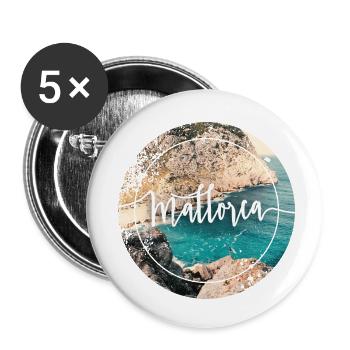 Mallorca - Buttons klein 25 mm (5er Pack) - Weiß - Vorne
