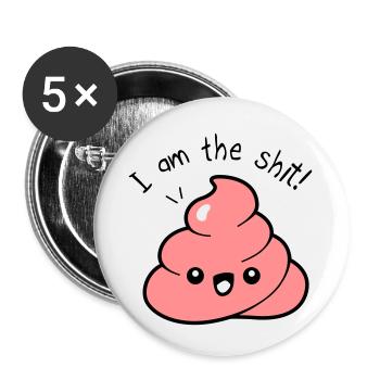 Quote quote i am the shit - Buttons small 1''/25 mm (5-pack) - white - Front