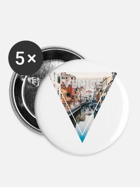 Venice - Buttons klein 25 mm (5er Pack) - Weiß