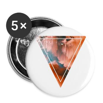 Glitched Clouds - Buttons small 1''/25 mm (5-pack) - white - Front