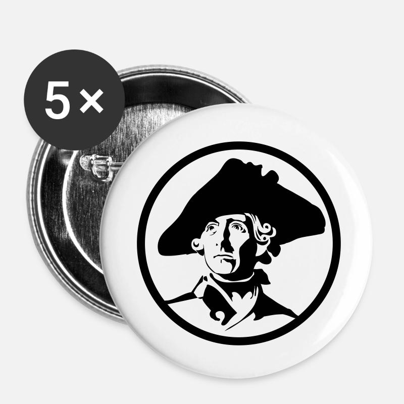 alter fritz potsdam - Buttons klein 25 mm (5er Pack) - Weiß