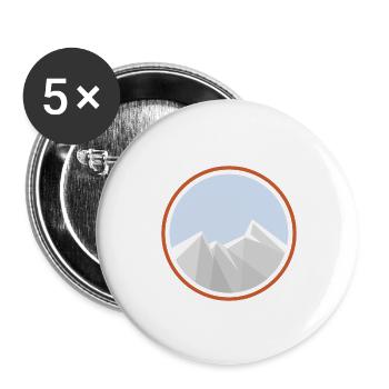 mountain chain - Buttons small 1''/25 mm (5-pack) - white - Front