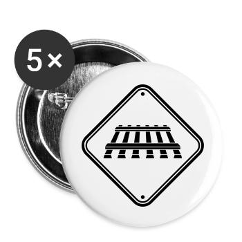 Sign warning track - Buttons small 1''/25 mm (5-pack) - white - Front