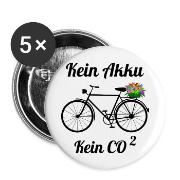 Fahrrad ohne Akku - Buttons klein 25 mm (5er Pack) - Weiß - Vorne