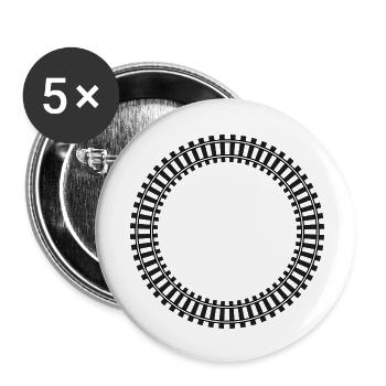 Model Railway Frame Rail Network - Buttons small 1''/25 mm (5-pack) - white - Front